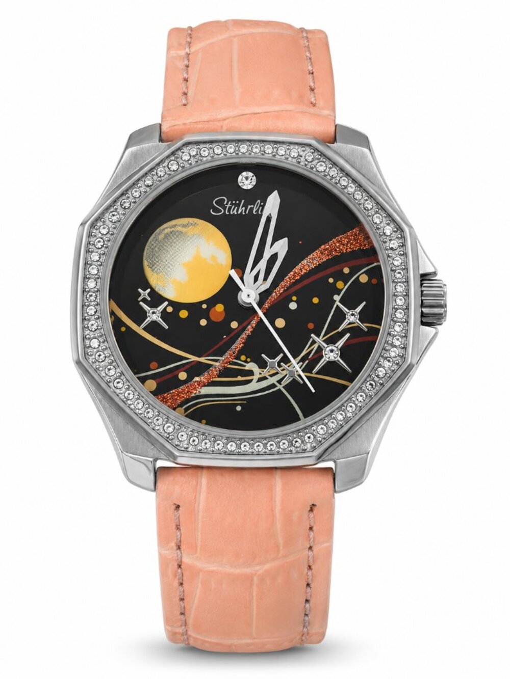 Stührling Original Gala 231D.11151 Women’s Quartz Watch Pink Leather Crystal Bez - Picture 3 of 4